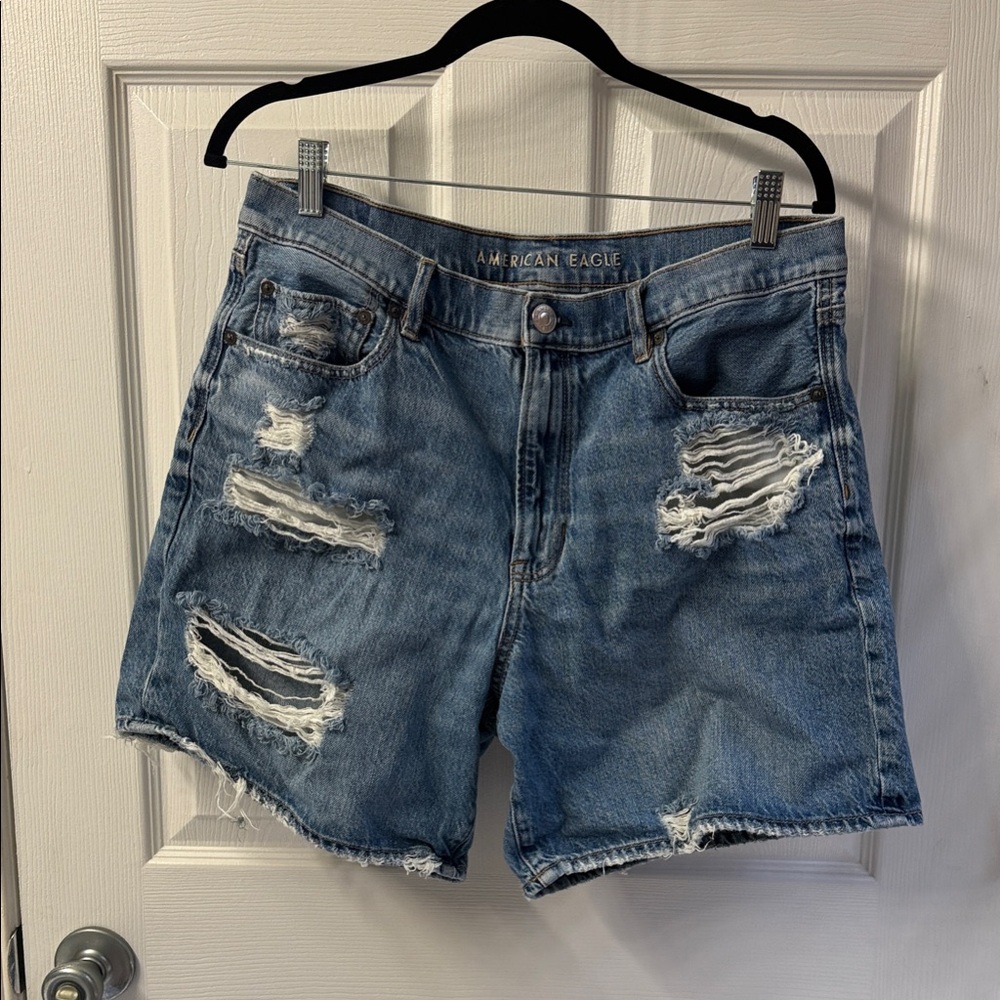 American Eagle Outfitters Ripped Denim Boyfriend Shorts